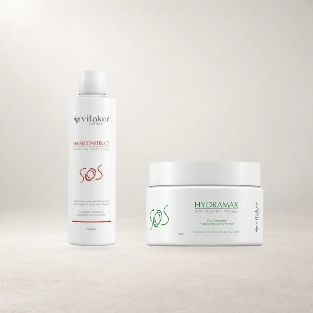 Vitaker HAIRECONSTRUCT terapja plaukams 100 ML. + VITAKER HYDRAMAX terapija 100G.
