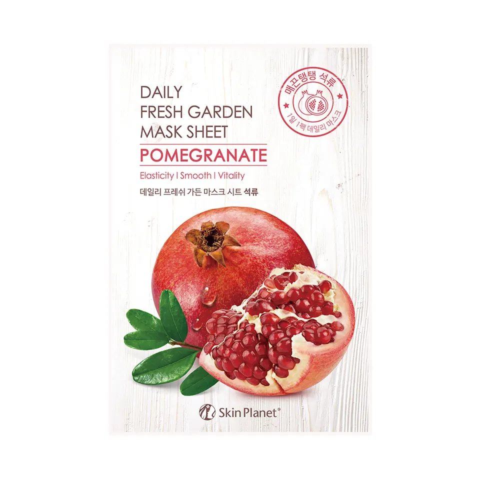Skin Planet Daily Fresh Garden granatų lakštinė veido kaukė, 25 g