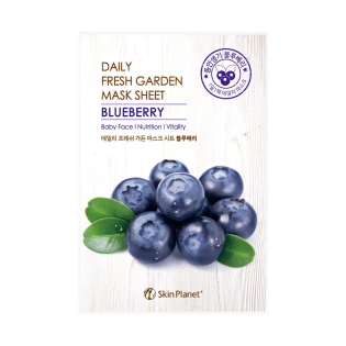 Skin Planet Daily Fresh Garden mėlynių lakštinė veido kaukė, 25 g