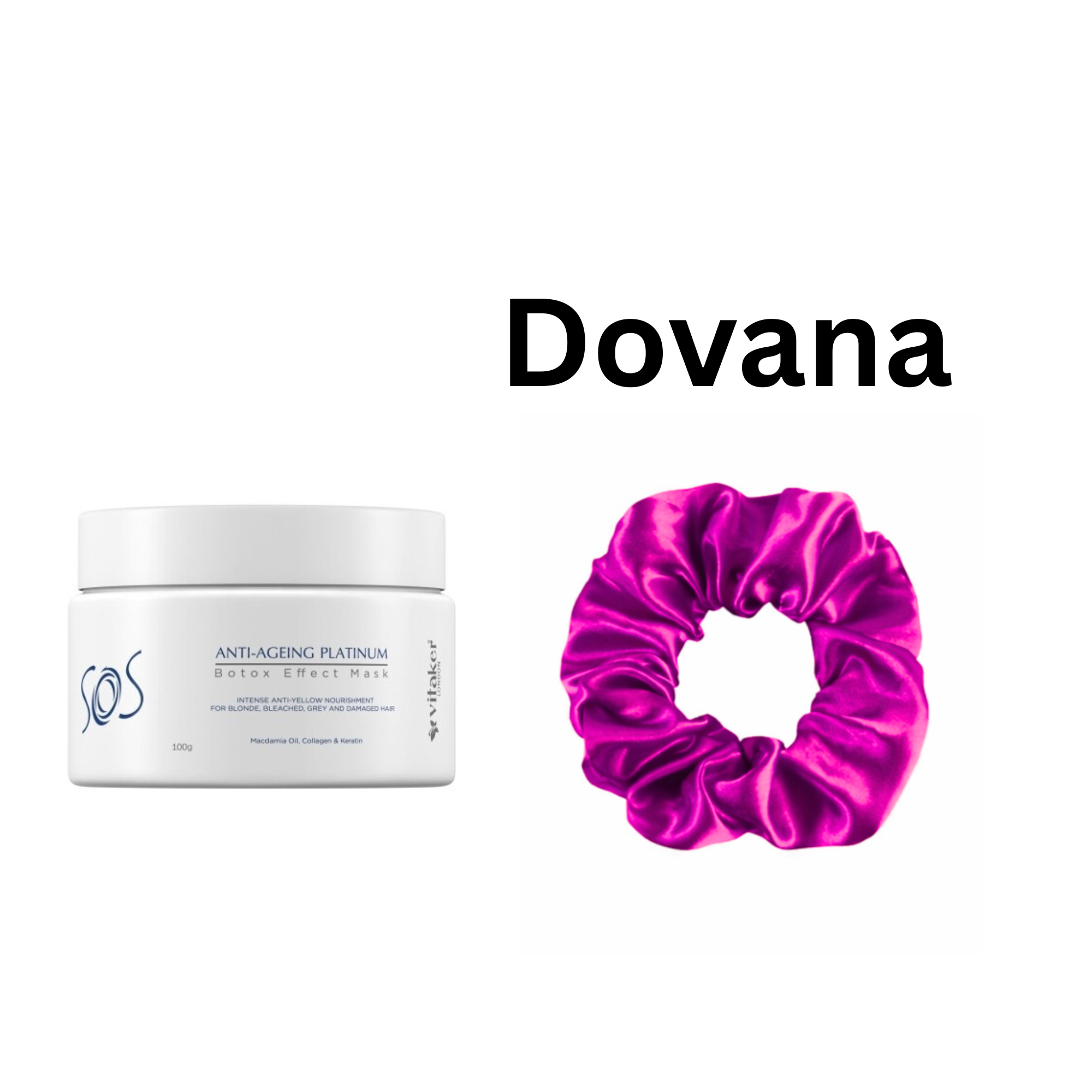 Vitaker PLATINUM plaukų botoksas 100 G. + Satino plaukų gumelė ( atsitiktinė spalva)