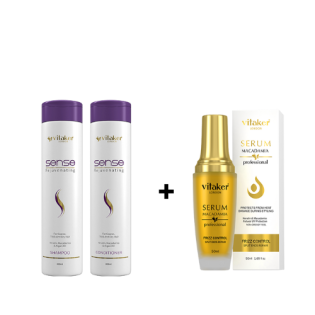 Vitaker Sense šampūnas ir kondicionierius 300ML. + Serumas „Macadamia“ – visų plaukų tipams, 50 ML.