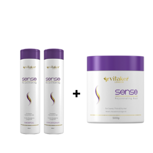 Vitaker Sense šampūnas ir kondicionierius 300ML. + Vitaker Sense atstatomoji kaukė 500G.