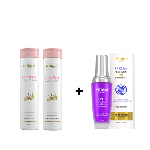 Vitaker Smart Care Color šampūnas ir kondicionierius 300ML. + Serumas „Platinum“ – blondinėms ir šviesintiems plaukams, 50 ML.