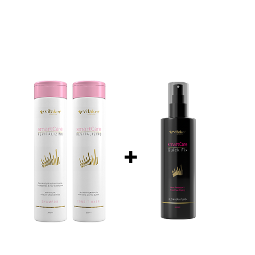 Vitaker Smart Care Revitlizing šampūnas ir kondicionierius 300ML. + QUICK FIX purškiklis plaukų džiovinimui 200ML.